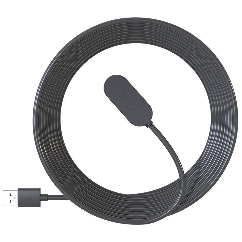Arlo Indoor Magnetic Charging Cable - 8 ft Certified Accessory for Pro 5S 2K, 4, 3, 4 XL, Ultra 2, Ultra 2 XL, Go 2 and Floodlight Cameras - Black (VMA5001C) - Image 1